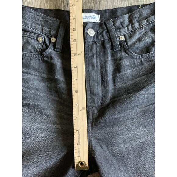Madewell The Perfect Summer Black Denim Cotton Whisker Raw Hem Jean 26 X 27 - Picture 4 of 9